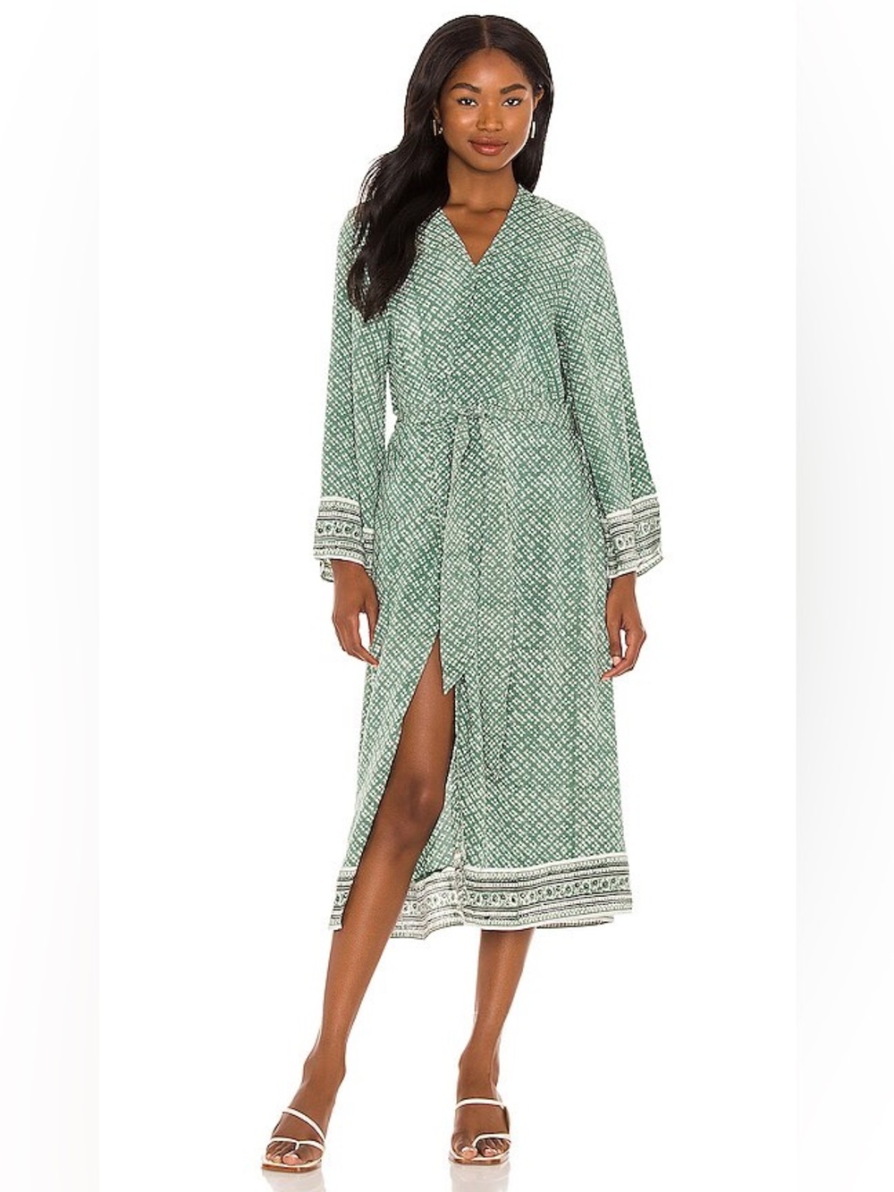 Cleobella X Revolve Rylee Duster Kimono in Sienna Green Print Size Small